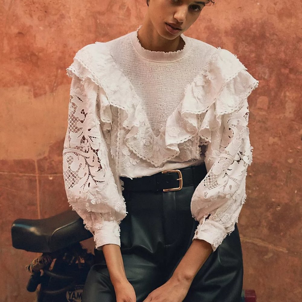 Maeve Faux Leather Taper Pleated Pants